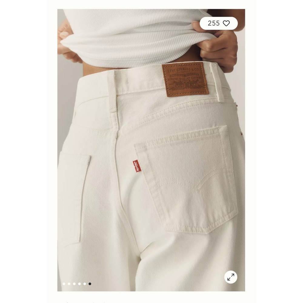 Levi's 501 Original Fit Jeans Mens 30x32 White Premium Straight Leg Raw Hem